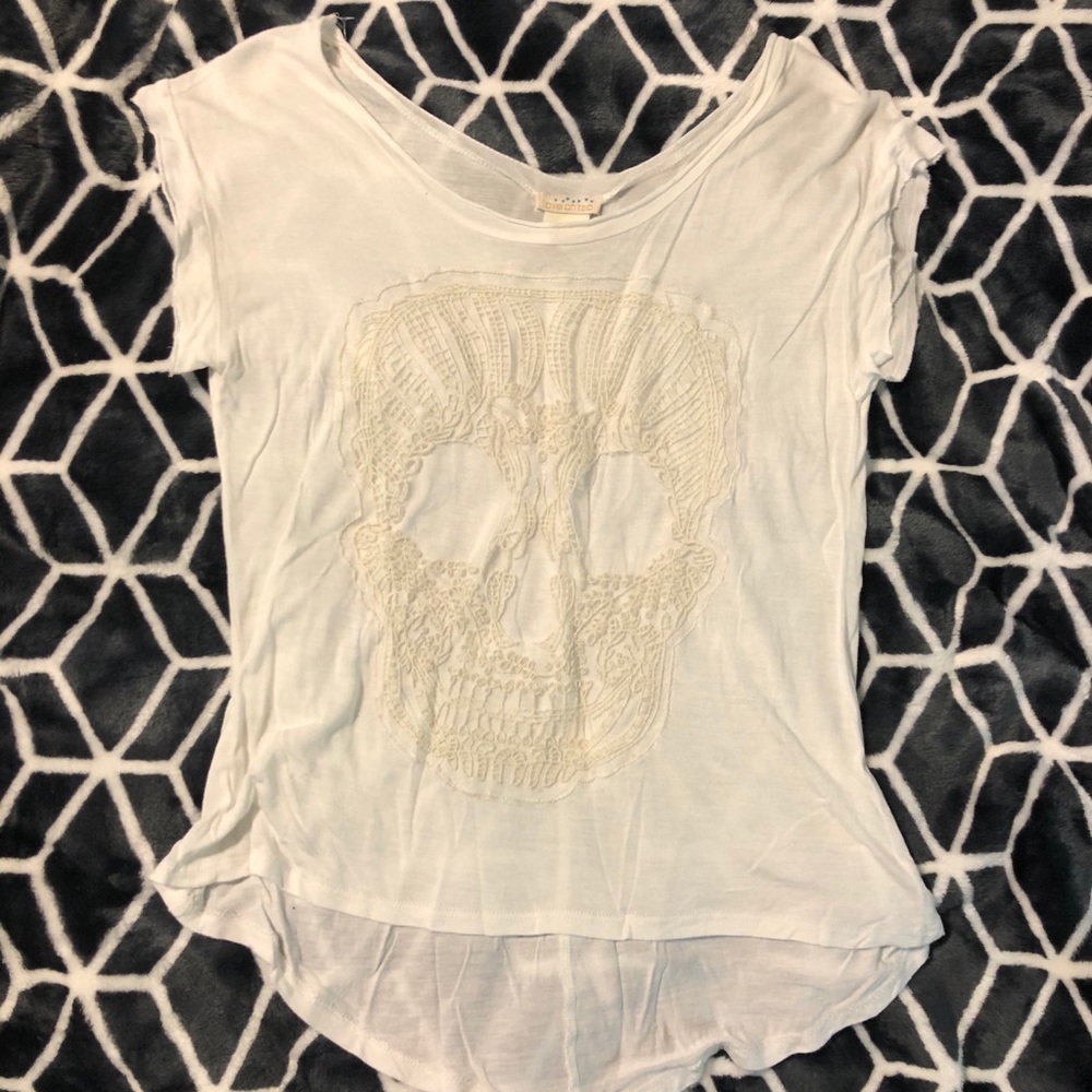 Skull Embroidered Top